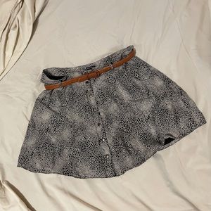 Club Monaco 100% Silk Abstract Printed Button Front Skirt